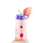 Bouteille isotherme en acier inoxydable pour enfants, avec paille et étui, motif dessin animé, anti-fuite, bouteille d'eau isotherme pour enfants