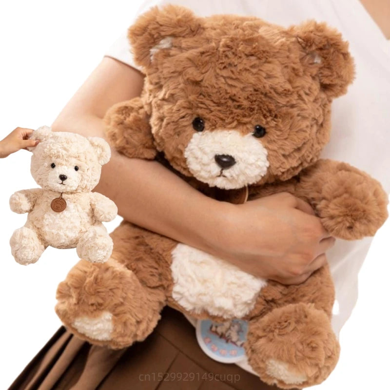 Peluche ours Kawaii de 35 cm, de haute qualité, avec plaque signalétique, adorable et gros ours, décoration d'intérieur, cadeau de Noël pour garçons et filles