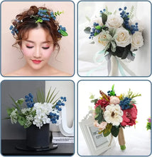 Indlæs billede til gallerivisning Myrtille artificielle avec tiges, Fruits réalistes pour mariage, Bouquet de mariée DIY, décoration de fête de cuisine à domicile, 4 pièces
