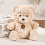 Peluche ours Kawaii de 35 cm, de haute qualité, avec plaque signalétique, adorable et gros ours, décoration d'intérieur, cadeau de Noël pour garçons et filles
